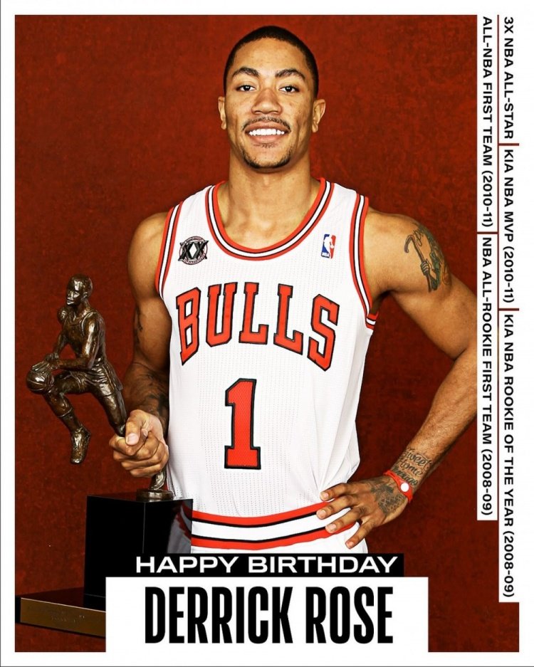 NBA历史最年轻的MVP！祝愿德里克-罗斯37岁生日快乐